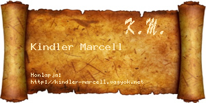 Kindler Marcell névjegykártya